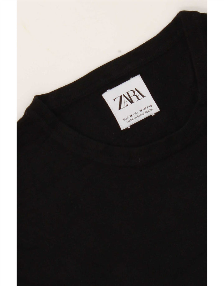 Мужской джемпер с круглым вырезом Zara, средний черный