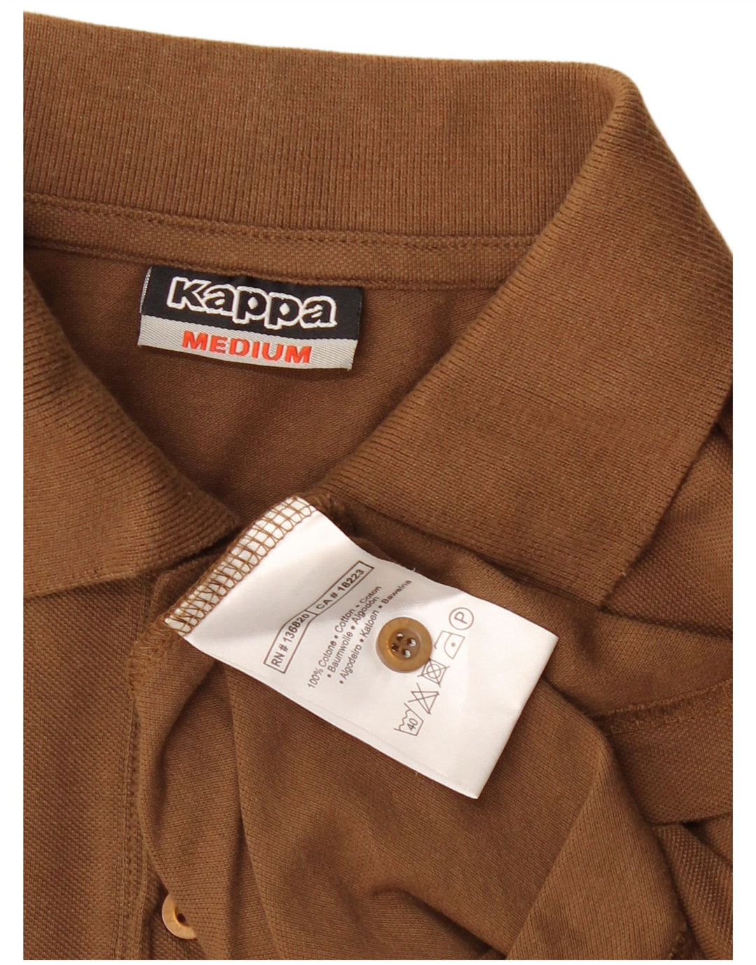 Мужская рубашка-поло Kappa среднего коричневого цвета из хлопка