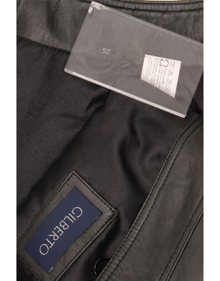 Мужской кожаный жилет Gilberto IT 54 2XL, черный кожаный