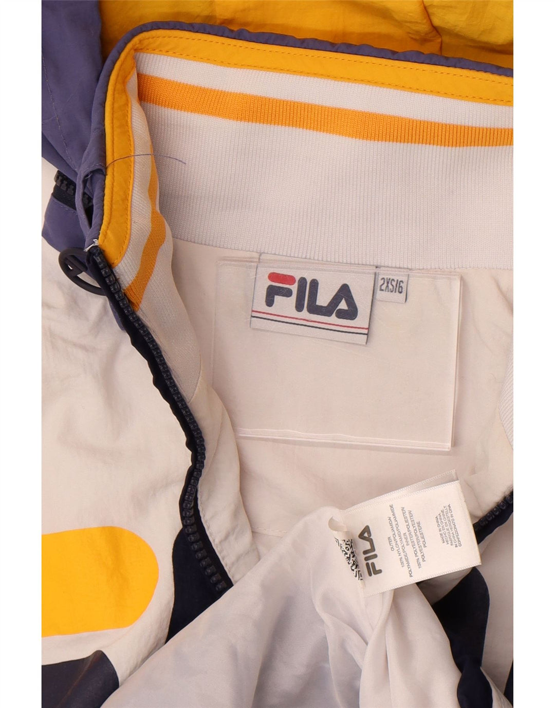 Fila Куртка-анорак оверсайз с графическим рисунком для мальчиков 5-6 лет 2XS Белая с цветными блоками