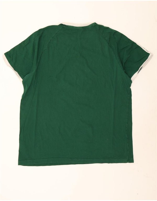 Мужская футболка Adidas Top 3XL, зеленая, хлопок с цветными блоками