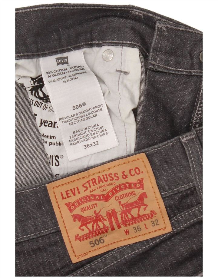 Мужские прямые джинсы Levi's 506 W36 L32 серые, хлопок