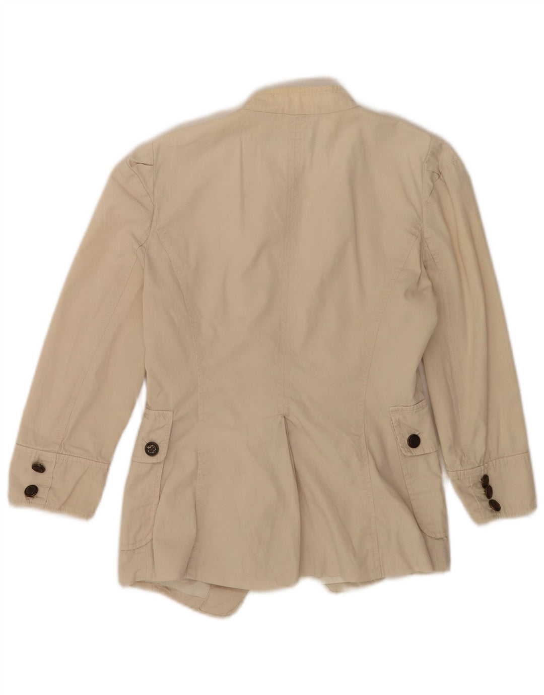 Женский пиджак Zara с рукавом 3/4, UK 10, маленький, бежевый, хлопковый
