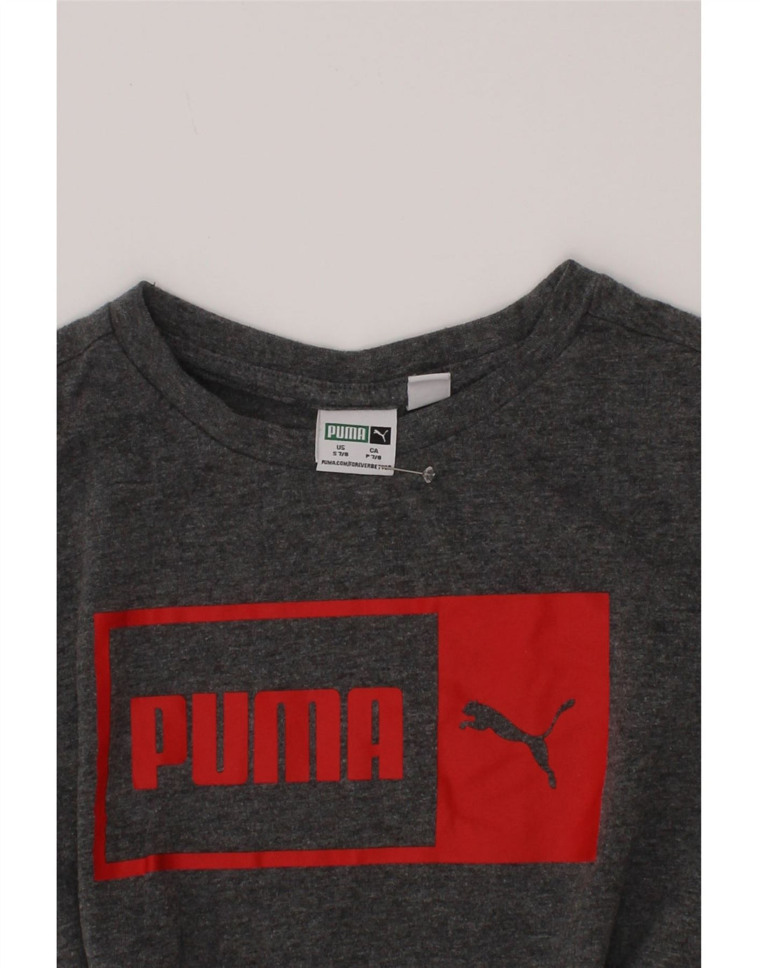 Футболка с рисунком Puma для мальчиков, 7–8 лет, маленькая, серая