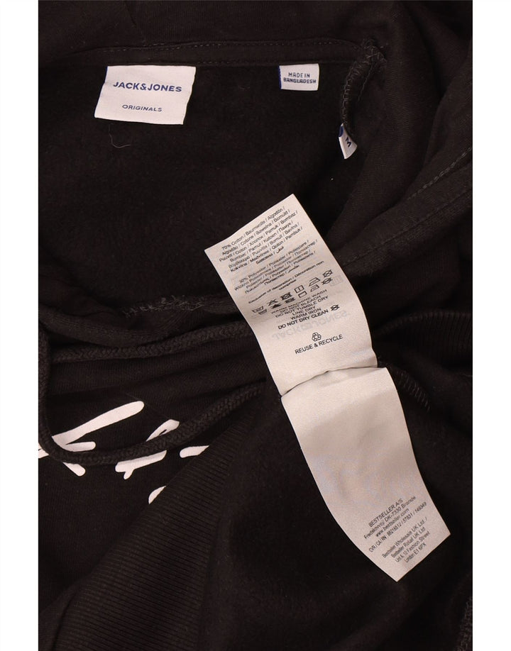 Мужской джемпер с капюшоном Jack & Jones с рисунком, средний черный, хлопок