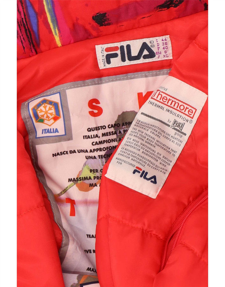 Fila Женский лыжный комбинезон с капюшоном IT 44 Средний Красный Геометрический