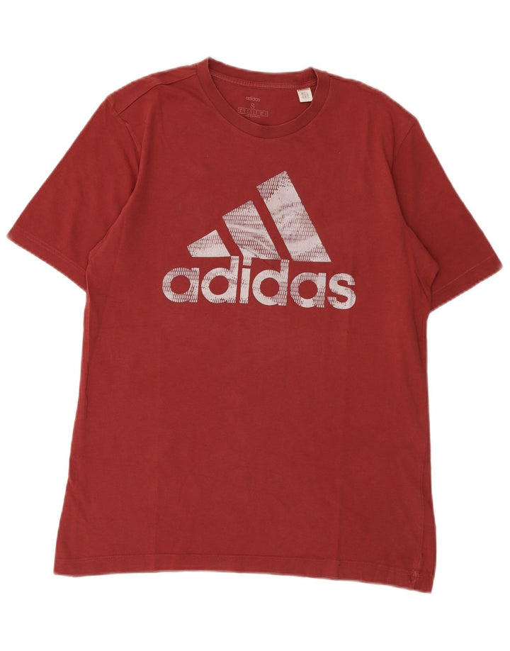 Мужская футболка Adidas с рисунком, маленький темно-бордовый хлопок