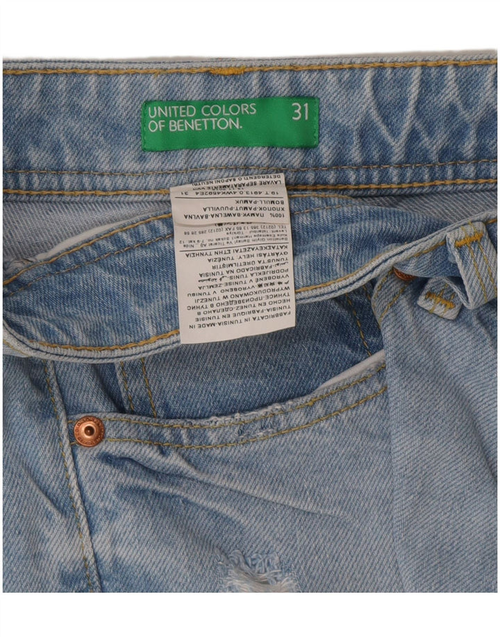 Женские джинсовые шорты Benetton W31, средний синий, хлопок