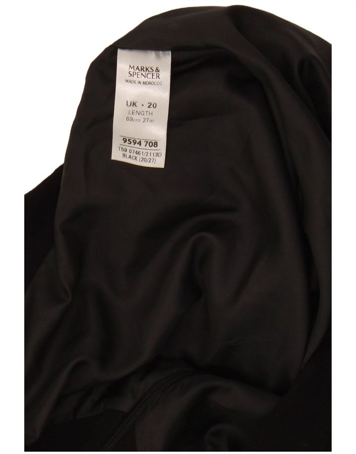 MARKS & SPENCER Womens Sleeveless Sheath Dress UK 20 2XL Black Polyester
