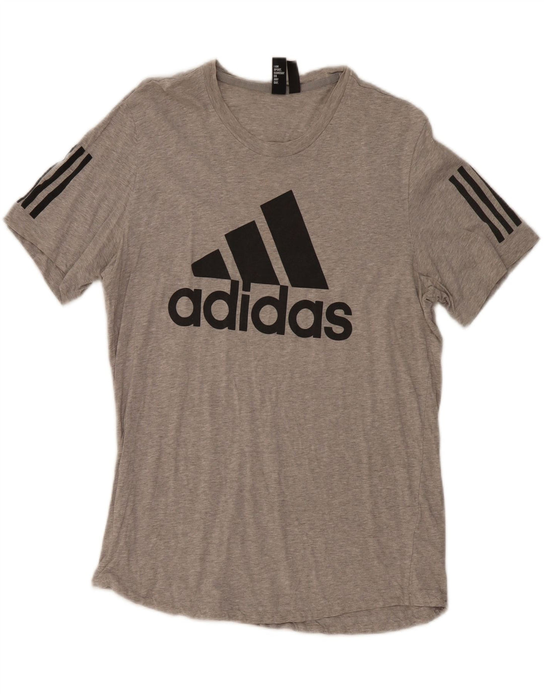 Adidas Мужская футболка с рисунком Верх среднего серого цвета из хлопка