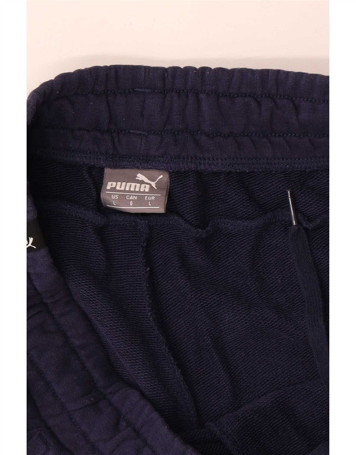 Мужские спортивные шорты с рисунком Puma, большие, темно-синие
