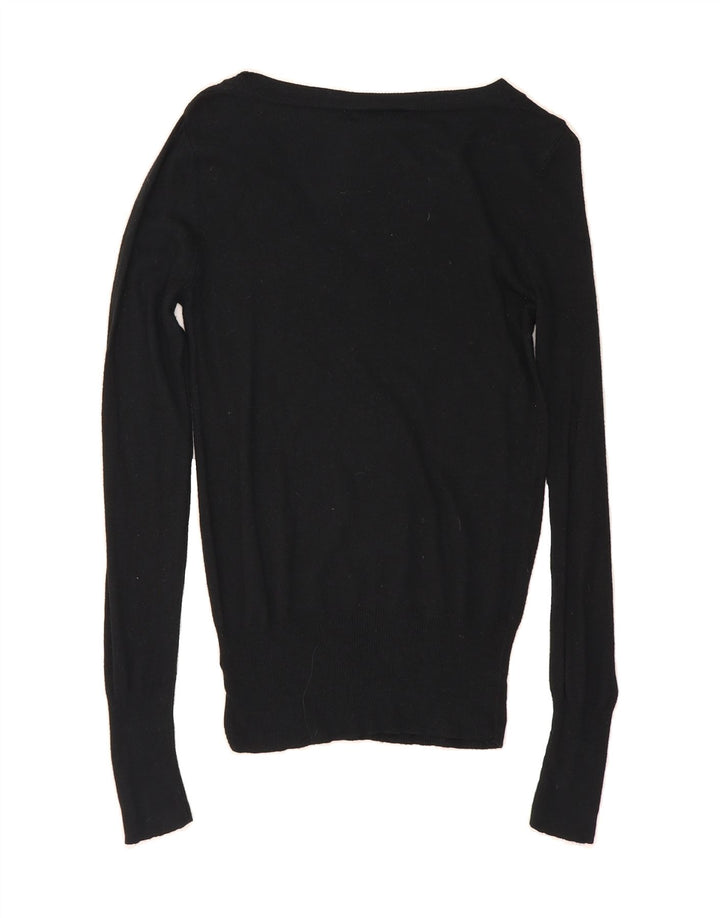 MOSSIMO Womens V-Neck Jumper Sweater UK 10 Small Black Rayon Vintage Mossimo and Second-Hand Mossimo from Messina Hembry 