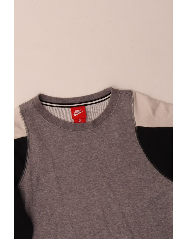 Мужской свитшот Nike Jumper XS, серый, хлопок с цветными блоками