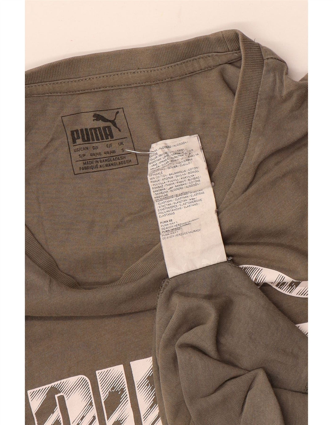 Мужская футболка с рисунком Puma, маленький серый хлопок