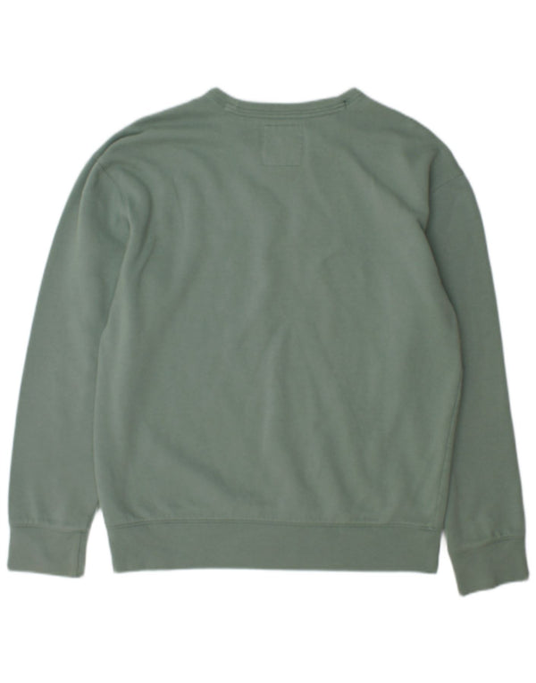 Hollister Womens Graphic Sweatshirt Jumper UK 14 Medium Green Cotton