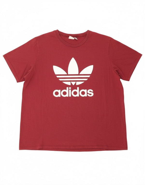 Adidas Мужская футболка с рисунком Top UK 32/34 4XL Бордовый хлопок