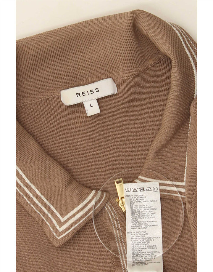 Мужской кардиган Reiss, большой коричневый вискозный свитер
