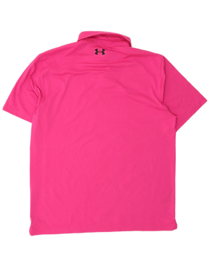 Мужская рубашка-поло Under Armour, большая розовая, полиэстер