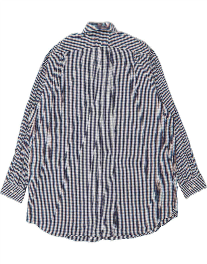 MICHAEL KORS Mens Shirt Size 18 1/2 2XL Navy Blue Gingham Cotton Vintage Michael Kors and Second-Hand Michael Kors from Messina Hembry 