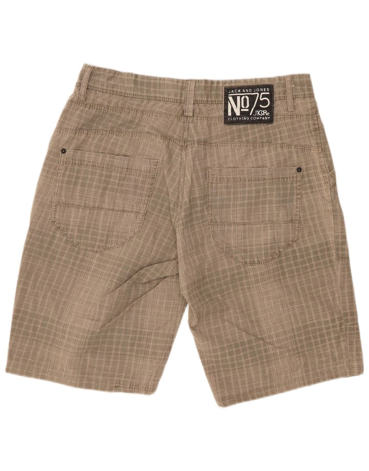 JACK & JONES Мужские повседневные шорты большие W34 в бежевую клетку
