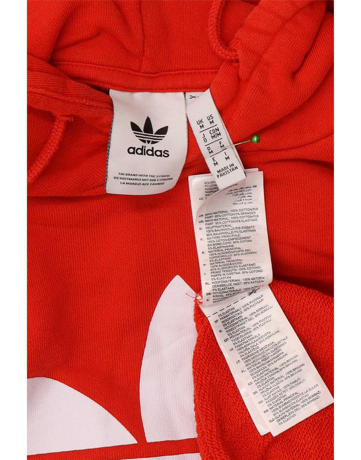 Мужской джемпер с капюшоном Adidas с рисунком, средний красный, хлопок