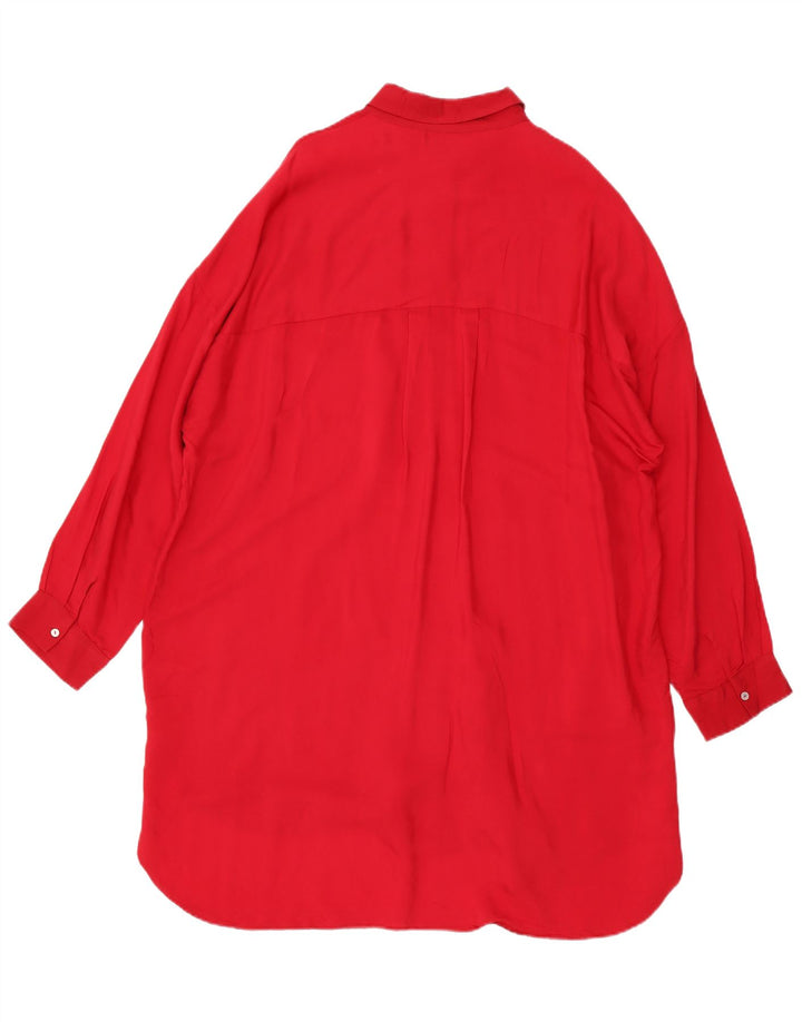 Женское платье-рубашка оверсайз Zara UK 18 XL, красное