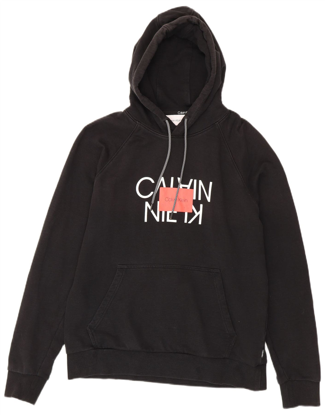 Мужской джемпер с капюшоном Calvin Klein, черный, хлопковый, среднего размера