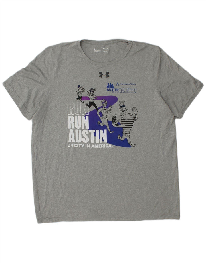 Мужская футболка с рисунком Under Armour Heat Gear, средний серый цвет