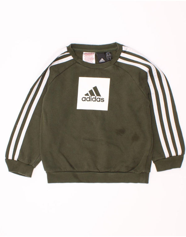 Джемпер с рисунком Adidas для мальчиков 3-4 лет, зеленый хлопок