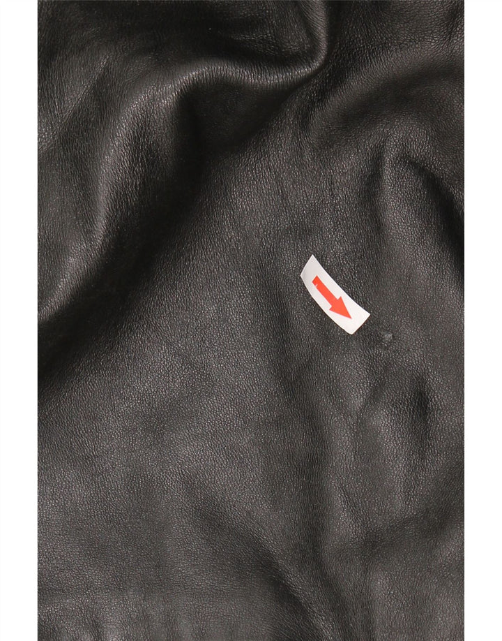 Мужская кожаная куртка VINTAGE UK 42 XL черная кожа