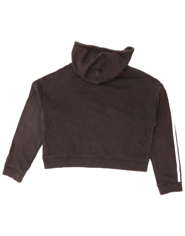 Женский укороченный джемпер с капюшоном Adidas Oversized UK 8, маленький, черный, хлопок