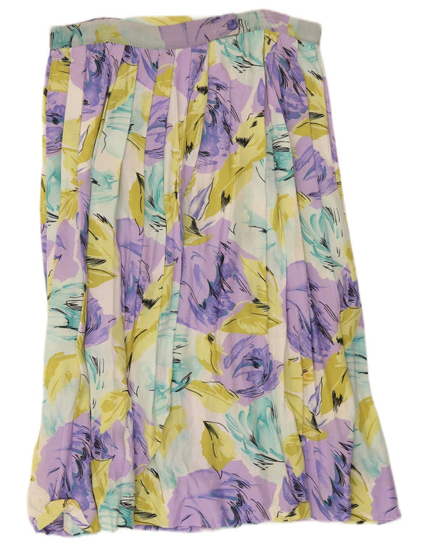 Винтажная женская плиссированная юбка W32, большая разноцветная с цветочным принтом