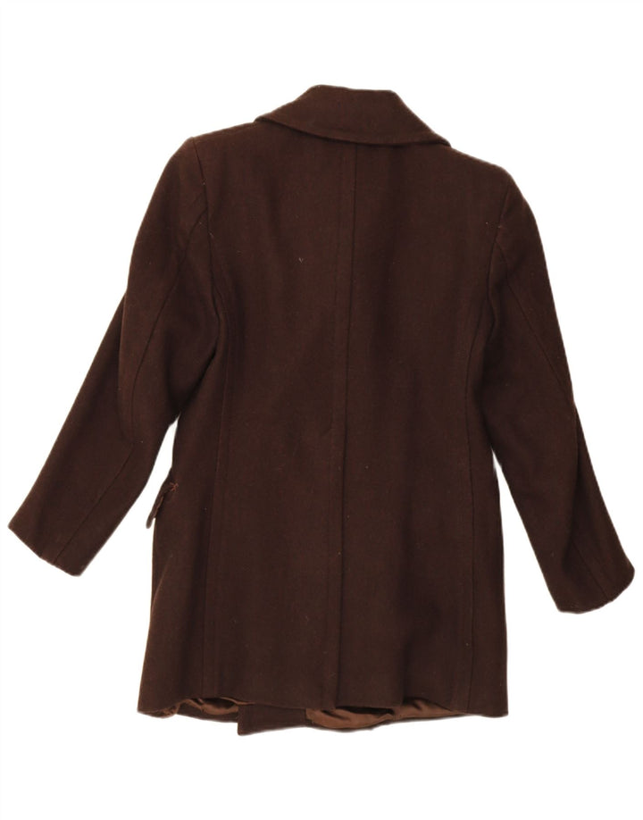 Винтажное мужское двубортное пальто IT 46 маленькое коричневое