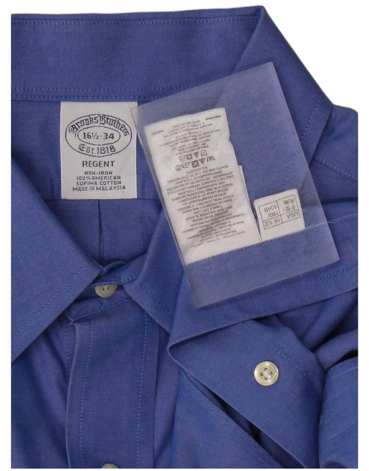 Мужская рубашка BROOKS BROTHERS Regent, размер 16, 1/2, большая, синяя, хлопок
