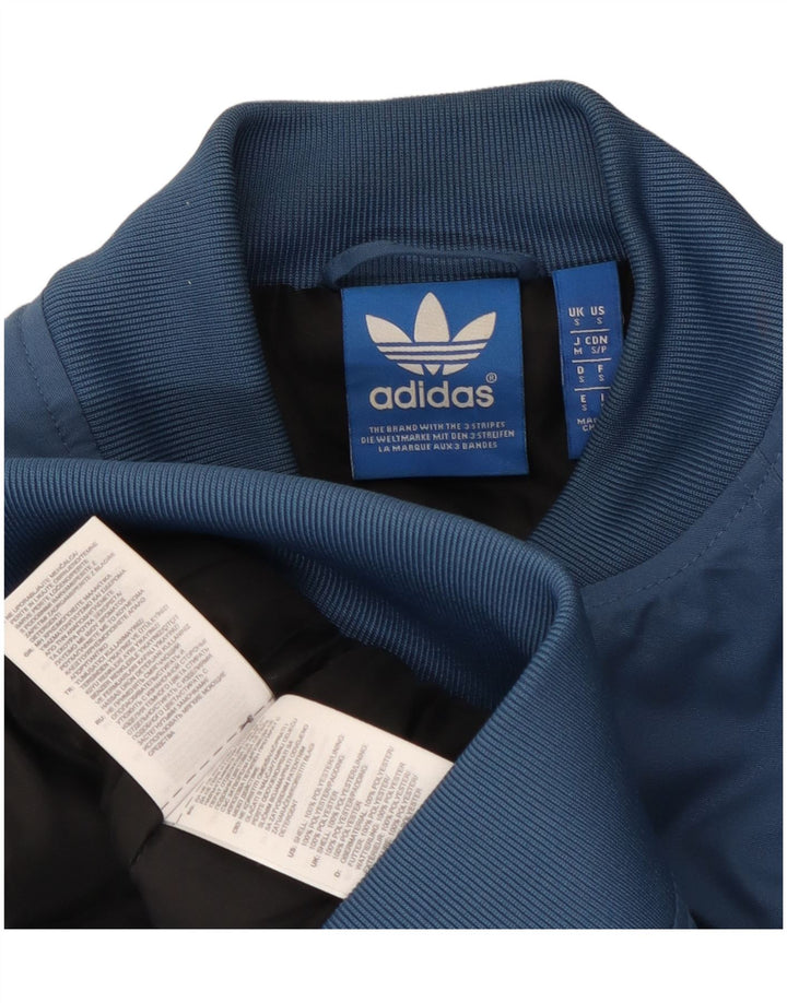 Мужская куртка-бомбер Adidas UK 36, маленькая синяя, полиэстер