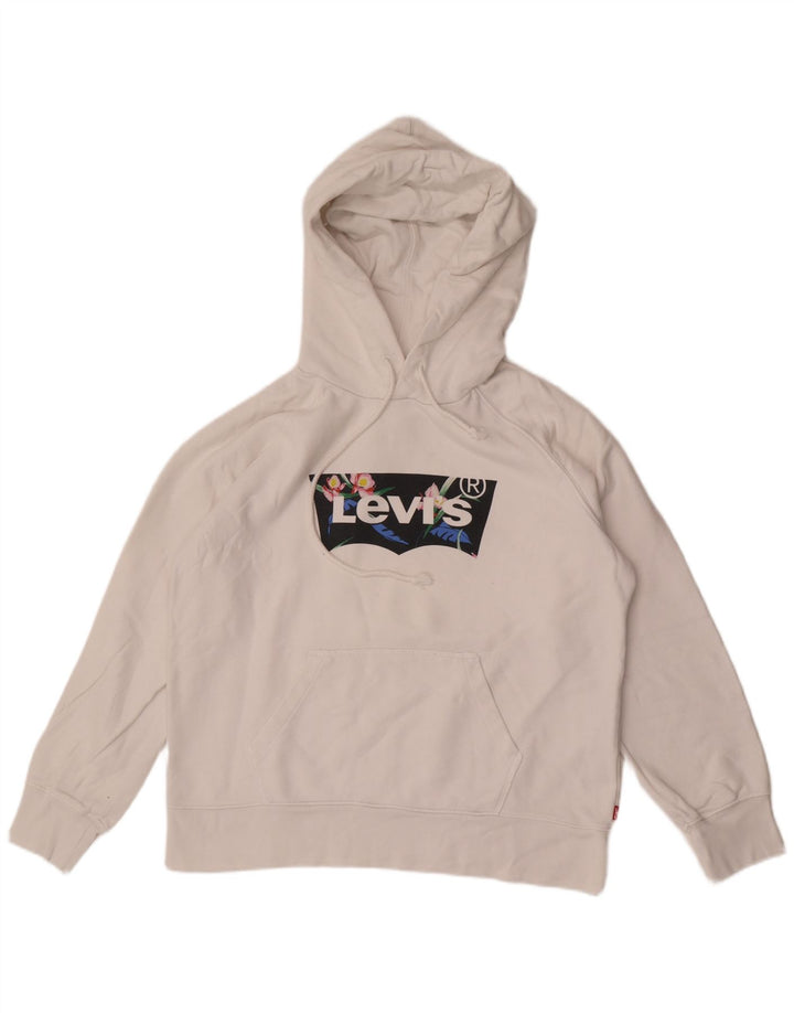 Женский джемпер с капюшоном Levi's UK 14, средний белый, хлопок