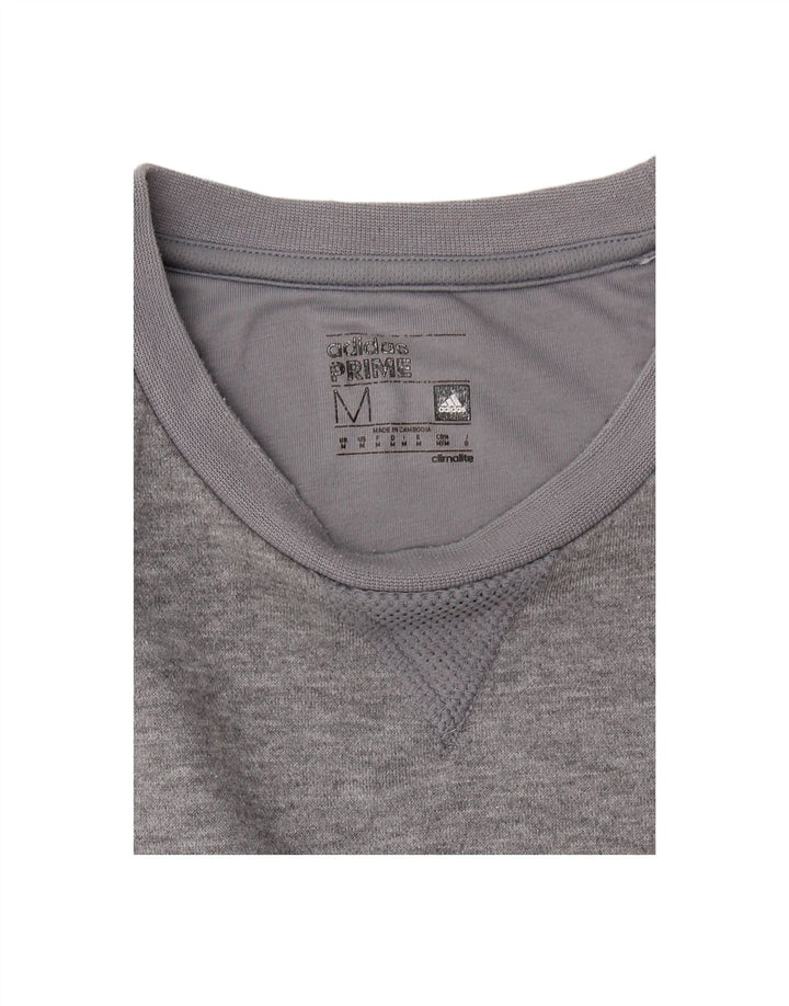 ADIDAS Mens Climalite Sweatshirt Jumper Medium Grey Polyester