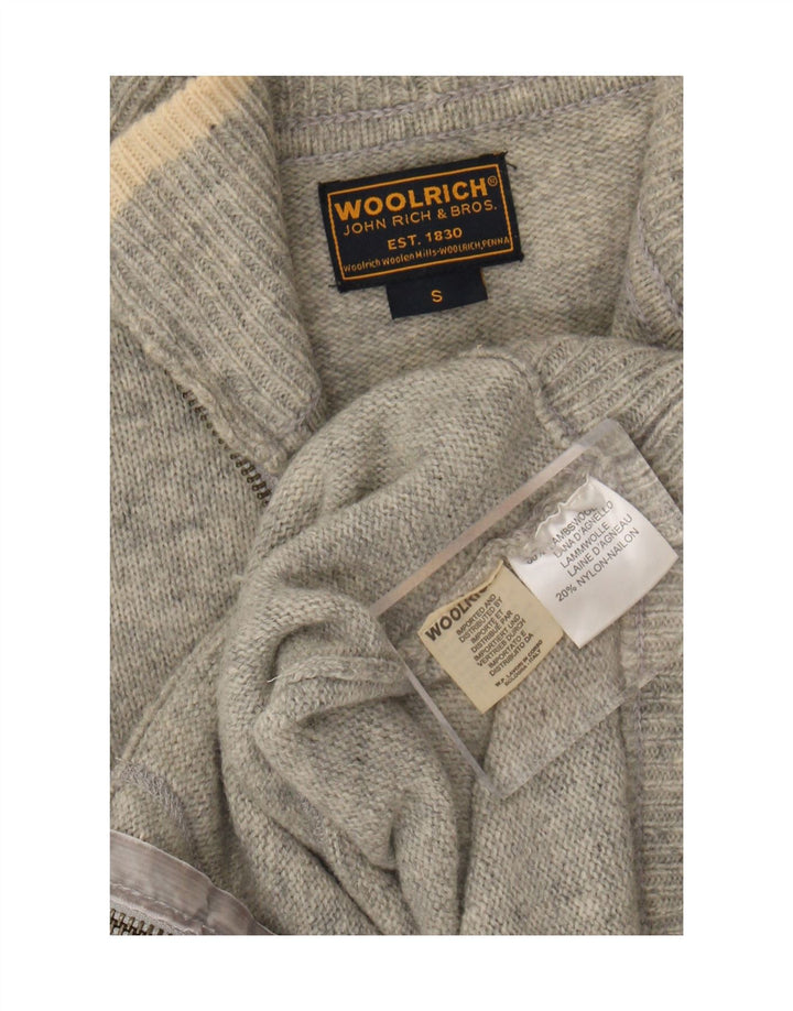 Женский кардиган с молнией и полной молнией Woolrich, размер Великобритании, 10, маленький, серый, шерстяной