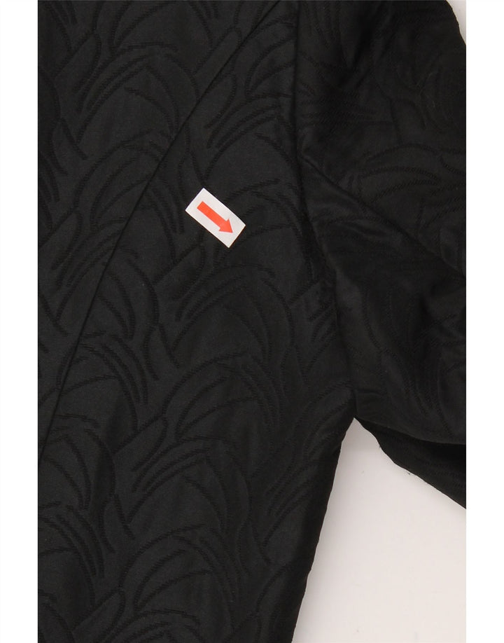 BENETTON Womens Abstract Pattern Overcoat IT 40 Small Black Acrylic Vintage Benetton and Second-Hand Benetton from Messina Hembry 