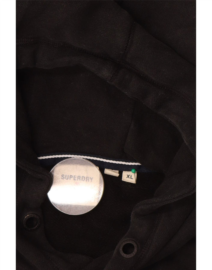 SUPERDRY Мужской джемпер с капюшоном XL, черный хлопок