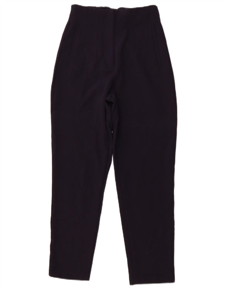ZARA Женские повседневные зауженные брюки с высокой талией XS W24 L26 Темно-синие