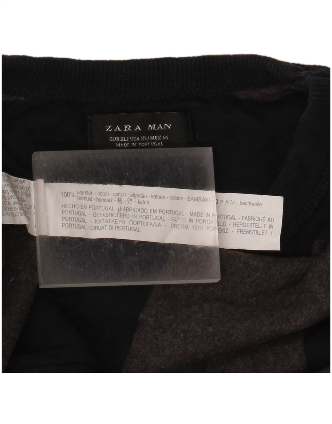 Мужской джемпер с круглым вырезом Zara XL, хлопковый темно-синий в полоску