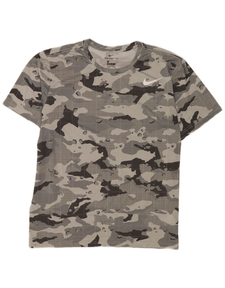 Мужская футболка Nike Dri Fit, большой серый камуфляжный полиэстер