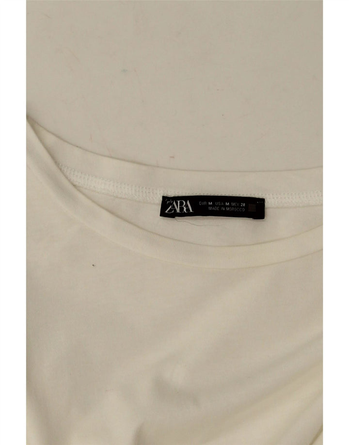 Женская блузка ZARA Top UK 14, средний цвет, белый цвет
