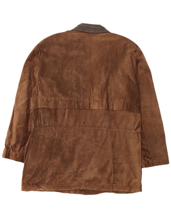 Винтажная мужская замшевая куртка IT 54 XL Коричневая кожаная