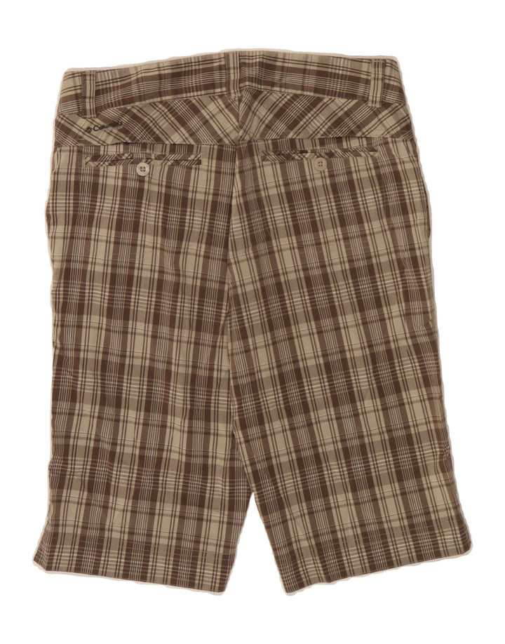 COLUMBIA Womens Titanium Bermuda Shorts US 8 Medium W30 Brown Check Vintage Columbia and Second-Hand Columbia from Messina Hembry 