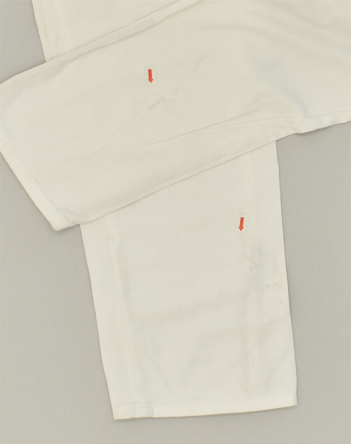 ROCCOBAROCCO Womens Slim Casual Trousers W34 L31  White Cotton | Vintage Roccobarocco | Thrift | Second-Hand Roccobarocco | Used Clothing | Messina Hembry 