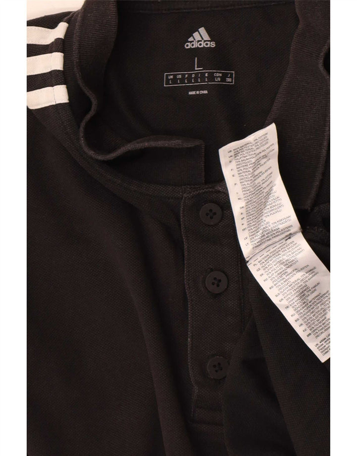 Мужская рубашка поло Adidas, большая черная хлопковая