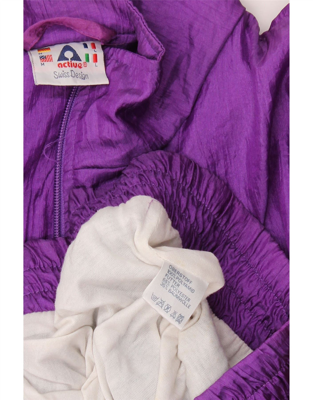 Активный мужской спортивный костюм свободного кроя, полный спортивный костюм, средний фиолетовый с цветными блоками, полиамид