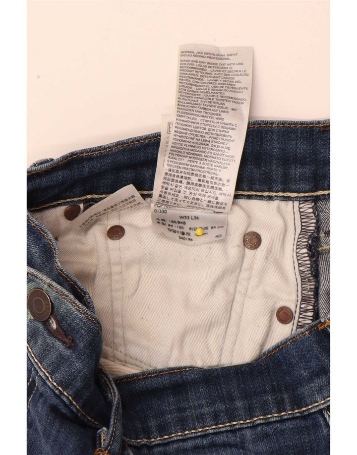 Мужские прямые джинсы Levi's 504 W34 L36 синие, хлопок